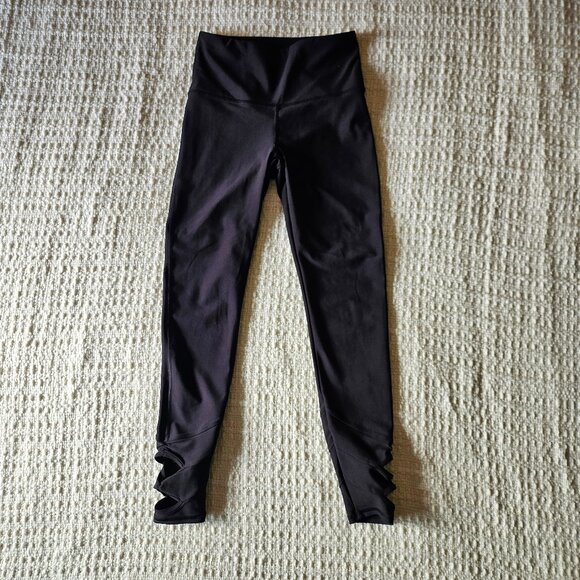 Old Navy High Waisted PowerSoft 7/8-Length Side-Cutout Leggings - Black - Small - Picture 2 of 4